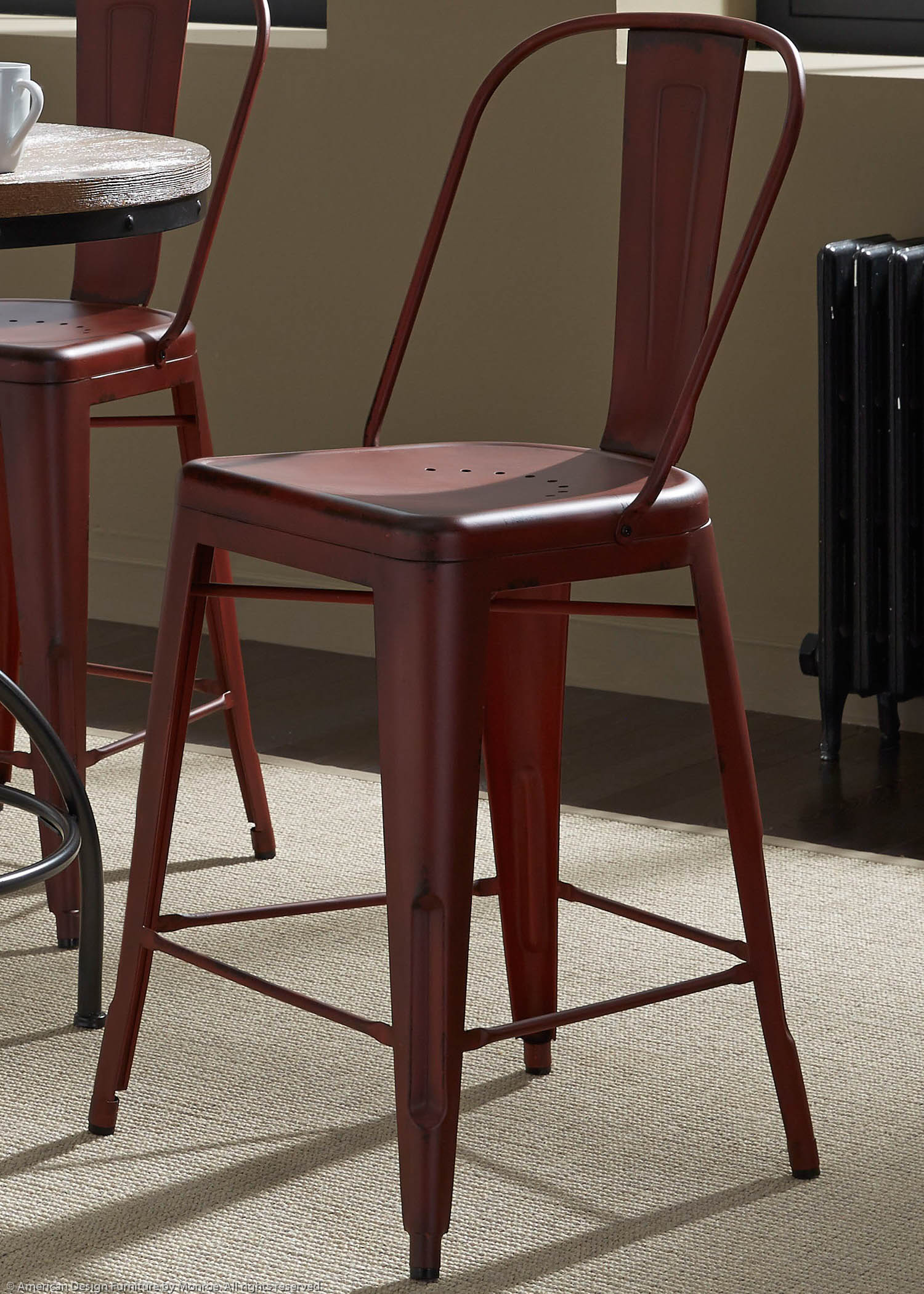 Reading Casual Bow Back Counter Chair Pic 04 (Heading Bow Back Counter Chair 1 (Red)